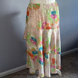 🌸HP🌸Multiples Petite Tropical Floral Maxi Skirt!